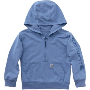 Carhartt Boys’ Long Sleeve Re-Engineered Garment Dye Half-Zip Sweatshirt(Blue Horizon Wash)