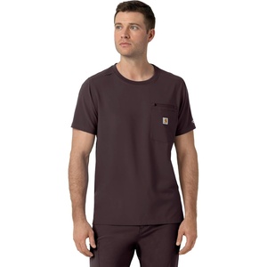 Carhartt Force Cross-Flex Men’s Crew Neck Scrub Top(Dark Sepia)