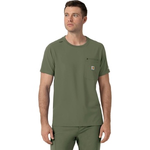 Carhartt Force Cross-Flex Men’s Crew Neck Scrub Top(Olive)