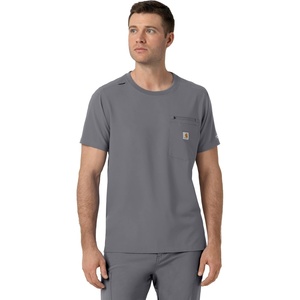 Carhartt Force Cross-Flex Men’s Crew Neck Scrub Top(Pewter)