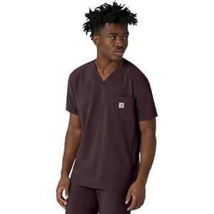 Carhartt Force Cross-Flex Men’s V-Neck Scrub Top(Dark Sepia)