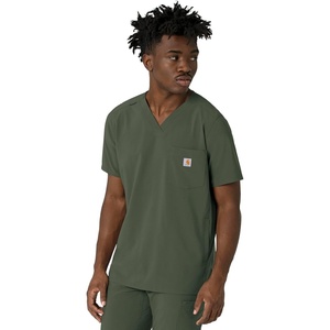 Carhartt Force Cross-Flex Men’s V-Neck Scrub Top(Olive)