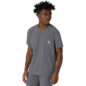 Carhartt Force Cross-Flex Men’s V-Neck Scrub Top(Pewter)