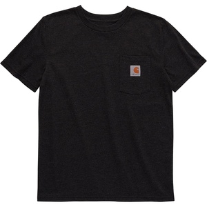 Carhartt Kid’s CA6375 Short-Sleeve Pocket T-Shirt – Boys(Caviar Black Heather)