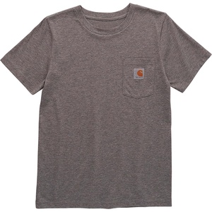 Carhartt Kid’s CA6375 Short-Sleeve Pocket T-Shirt – Boys(Charcoal Heather)