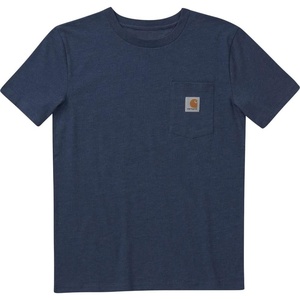 Carhartt Kid’s CA6375 Short-Sleeve Pocket T-Shirt – Boys(Dark Denim Heather)