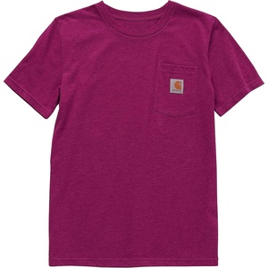 Carhartt Kid’s CA6375 Short-Sleeve Pocket T-Shirt – Boys(Magenta Heather)