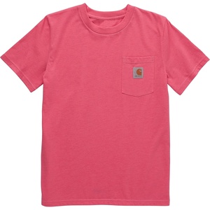 Carhartt Kid’s CA6375 Short-Sleeve Pocket T-Shirt – Boys(Pink Lemonade Heather)