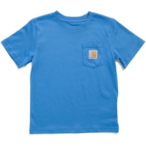 Carhartt Kid’s CA6737 Short-Sleeve Wilderness Pocket T-Shirt – Boys(Bright Blue – Made to Explore)