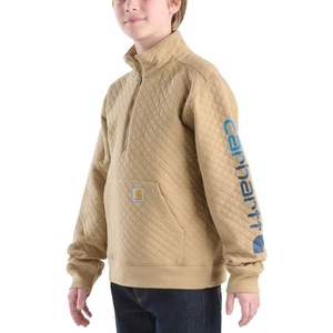 Carhartt Kid’s CA6776 Long-Sleeve Quarter-Zip Sweatshirt – Boys(Dark Khaki)