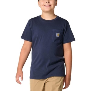 Carhartt Kid’s CA6789 Short-Sleeve Garment Dyed Pocket T-Shirt – Boys(Navy Blazer Wash)