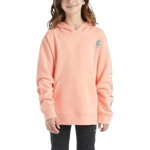 Carhartt Kid’s CA7057 Long-Sleeve Graphic Sweatshirt – Girls – Medium (10) – Peach Amber