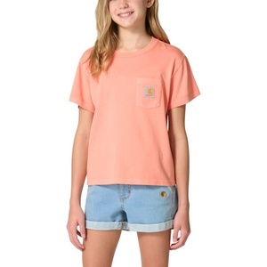 Carhartt Kid’s CA7168 Re-Engineered Short-Sleeve Garment Dyed Pocket T-Shirt -(Peach Pink Wash)