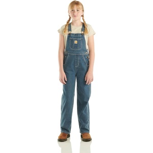 Carhartt Kid’s CM9756 Unlined Denim Bib Overall – Girls(Medium Wash)