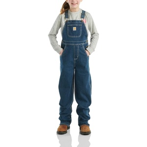 Carhartt Kid’s CM9756 Unlined Denim Bib Overall – Girls(Medium Wash Blue)