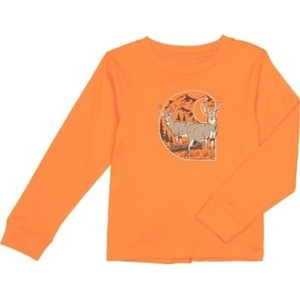 Carhartt Little Boys CA6727 | Long-Sleeve Deer (Hunting) Graphic T-Shirt | Orange | 4 Toddler (4T)