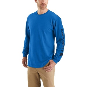 Carhartt Men’s Dearborn Loose Long-Sleeve Logo T-Shirt Closeout(Beacon Blue Heather)