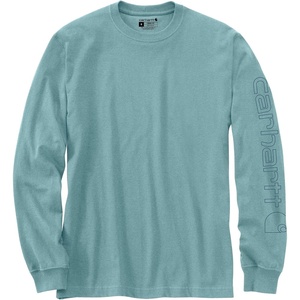 Carhartt Men’s Dearborn Loose Long-Sleeve Logo T-Shirt Closeout(Summer Blue Heather)