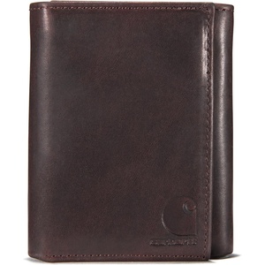 Carhartt Men’s Durable Leather Wallets, Available in Multiple Styles(Trifold)