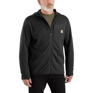 Carhartt Men’s Force Relaxed Fit Full-Zip Long-Sleeve Hooded T-Shirt(Black)