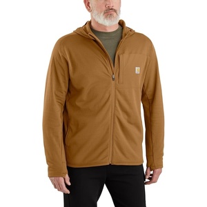 Carhartt Men’s Force Relaxed Fit Full-Zip Long-Sleeve Hooded T-Shirt(Carhartt Brown)