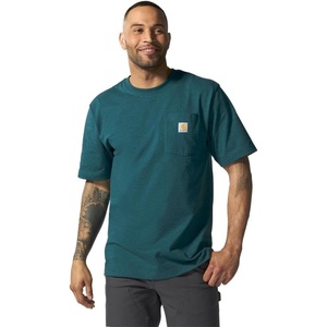 Carhartt Men’s Iconic K87 Pocket T-Shirt Closeout(Greenstone Heather)
