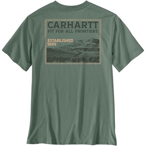 Carhartt Men’s Irvine Relaxed Frontiers T-Shirt(Green Slate)