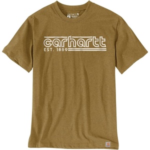Carhartt Men’s Irvine Relaxed Logo T-Shirt(Golden Grass Heather)