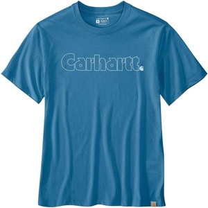 Carhartt Men’s Irvine Relaxed Logo T-Shirt(Horizon Blue)
