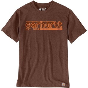 Carhartt Men’s Irvine Relaxed Logo T-Shirt(Mocha Heather)