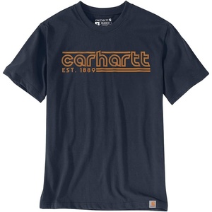 Carhartt Men’s Irvine Relaxed Logo T-Shirt(Navy)