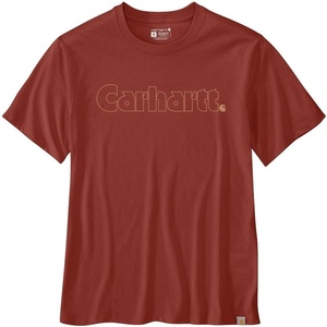 Carhartt Men’s Irvine Relaxed Logo T-Shirt(Spice Red)