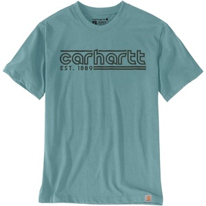 Carhartt Men’s Irvine Relaxed Logo T-Shirt(Summer Blue)
