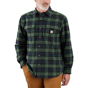 Carhartt Men’s Loose Fit Heavyweight Flannel Long-Sleeve Plaid Shirt(Frosted Balsam)