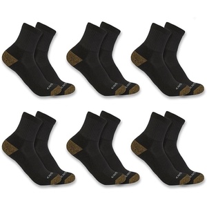 Carhartt Men’s Midweight Quarter Sock 6 Pack(Black)