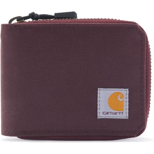 Carhartt Men’s Nylon Duck Zipper Wallet, Black(Wine)