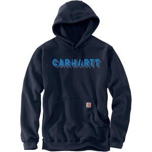 Carhartt Men’s Rain Defender Loose Fit Midweight Logo Graphic Sweatshirt(New Navy)