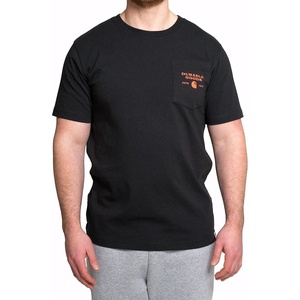 Carhartt Men’s Relaxed Fit Heavyweight Short-Sleeve Pocket Logo Graphic T-Shirt(Black)