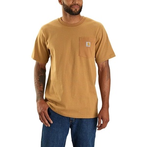 Carhartt Men’s Relaxed Fit Heavyweight Short-Sleeve Pocket Logo Graphic T-Shirt(Carhartt Brown Stripe)