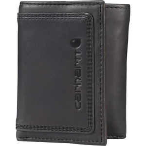 Carhartt Men’s Rugged Leather Triple Stitch Wallets, Available in Multiple Styles, Brown (Trifold)(Black (Trifold))