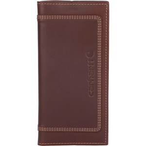 Carhartt Men’s Rugged Leather Triple Stitch Wallets, Available in Multiple Styles, Brown (Trifold)(Brown (Rodeo))