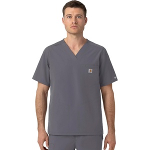 Carhartt Rugged Flex FLD Men’s Ripstop V-Neck Scrub Top(Pewter)