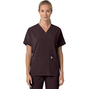 Carhartt Scrubs C13110 Women’s Force® Cross-Flex Modern Fit Oversized V(Dark Sepia)