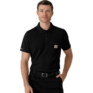 Carhartt Scrubs C16110 Men’s Force® Cross-Flex Modern Fit Chest Pocket(Black)