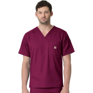Carhartt Scrubs C16418 Men’s Rugged Flex® Modern Fit Ripstop Chest Pock(Wine)