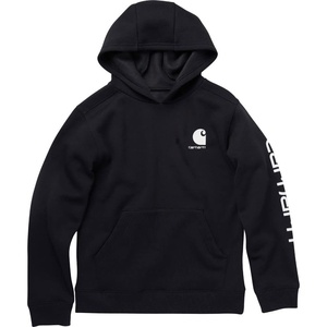Carhartt boys Long-sleeve Hooded Graphic Sweatshirt(Caviar Black)