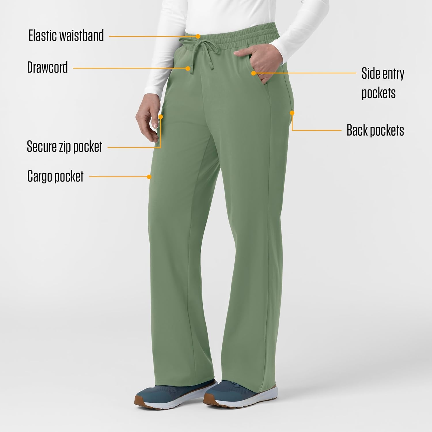 image:imageCarhartt Force CrossFlex Knit Womens Boot Cut Scrub PantGreen Slate
