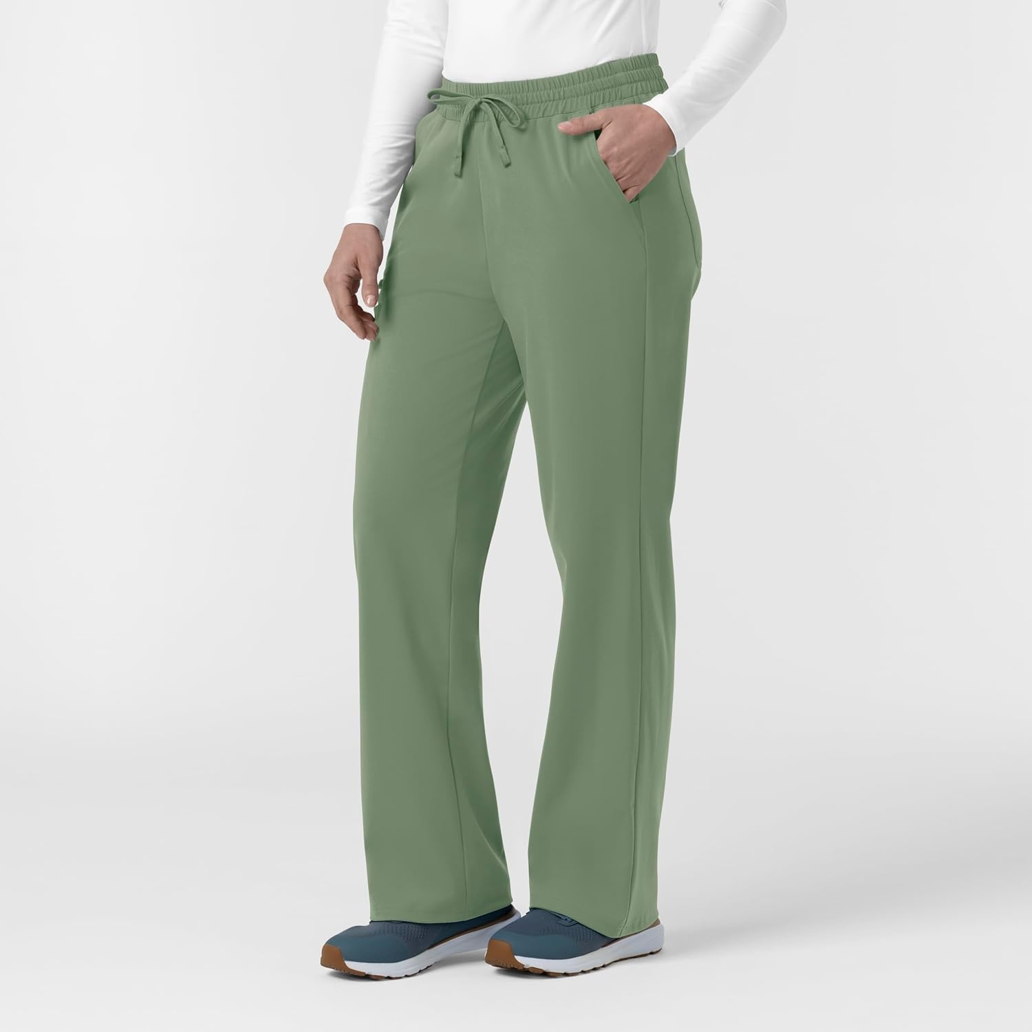 image:imageCarhartt Force CrossFlex Knit Womens Boot Cut Scrub PantGreen Slate