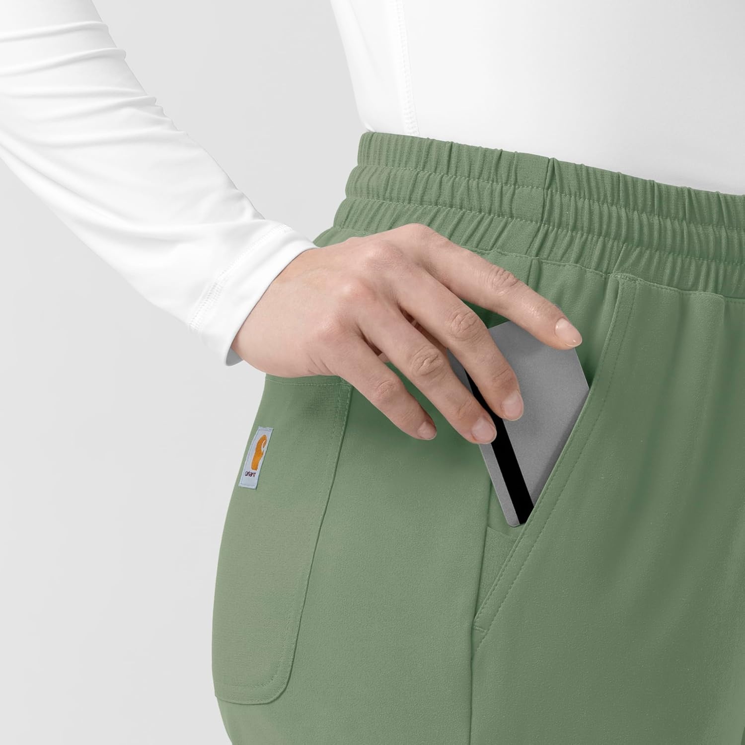 image:imageCarhartt Force CrossFlex Knit Womens Boot Cut Scrub PantGreen Slate