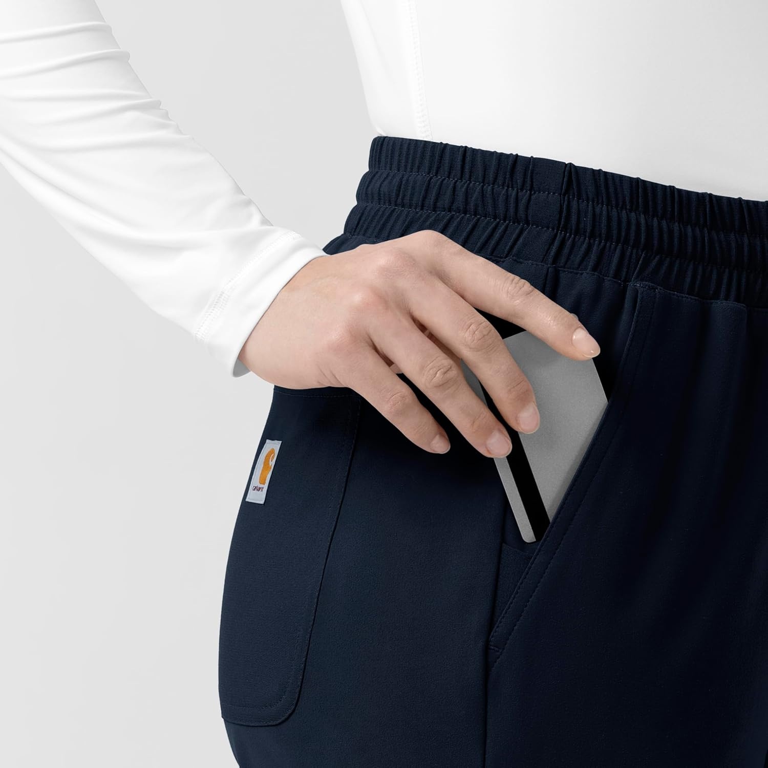 image:imageCarhartt Force CrossFlex Knit Womens Boot Cut Scrub PantNavy